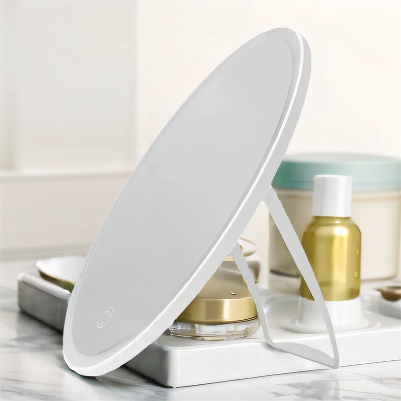 Led Lighted Table Vanity Makeup White Mirror for Girl Cosmetic