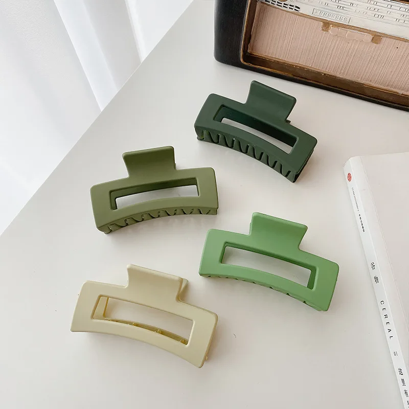 CLARMER New Arrived 8.5CM Fashion Women Hair Accessory Customizable Solid Color Matte Plastic Square Hair Claw Clips For Women