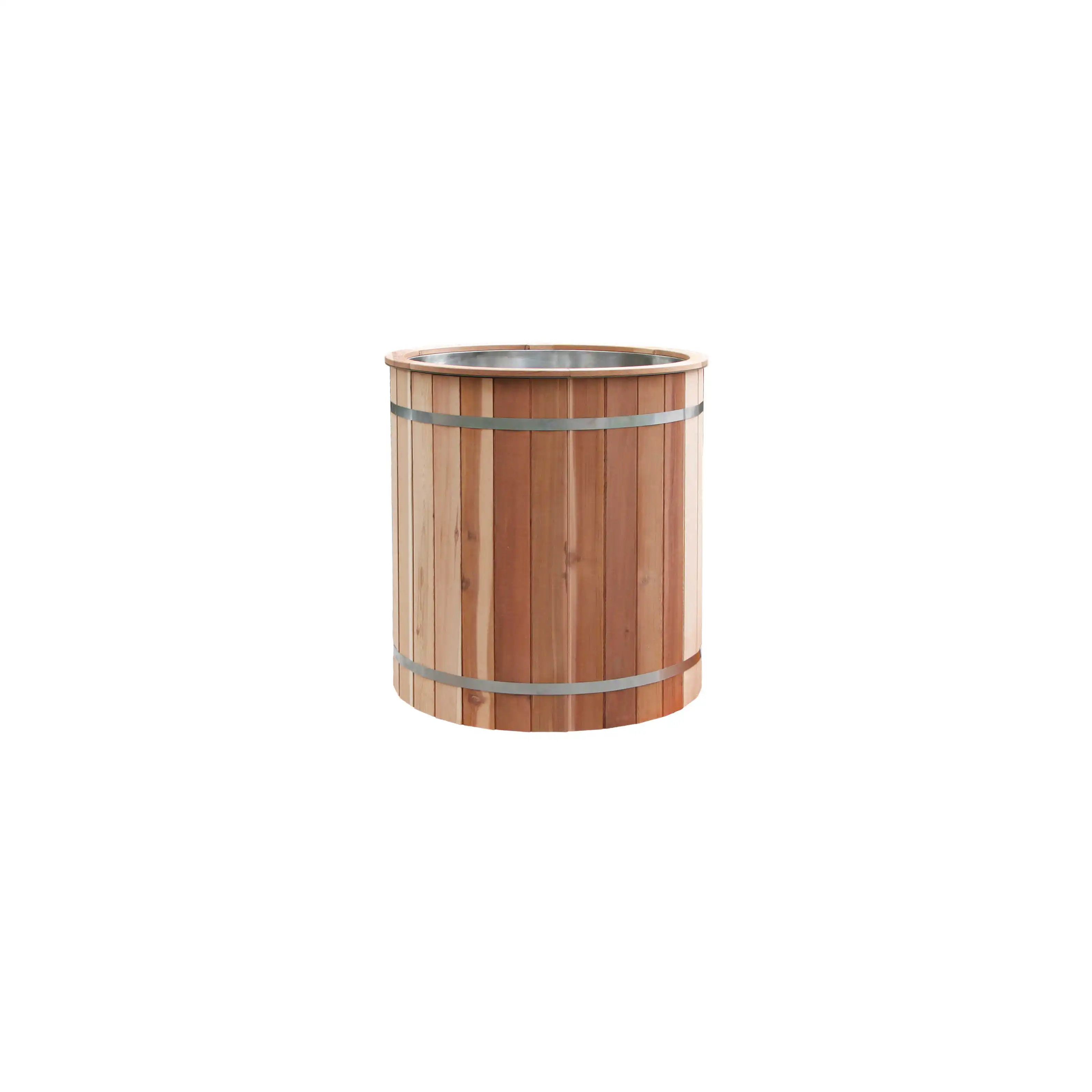 Wooden Outdoor Ice Bucket Bath Wood Cold Plunge Tub Stainless Steel Liner Ice Bath With Lid For Sale