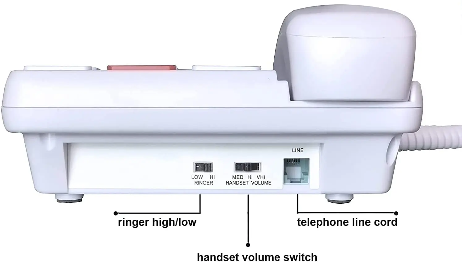 easy to read sos large number white corded hands free home phone telephone large display with photo fixed landline desktop phone