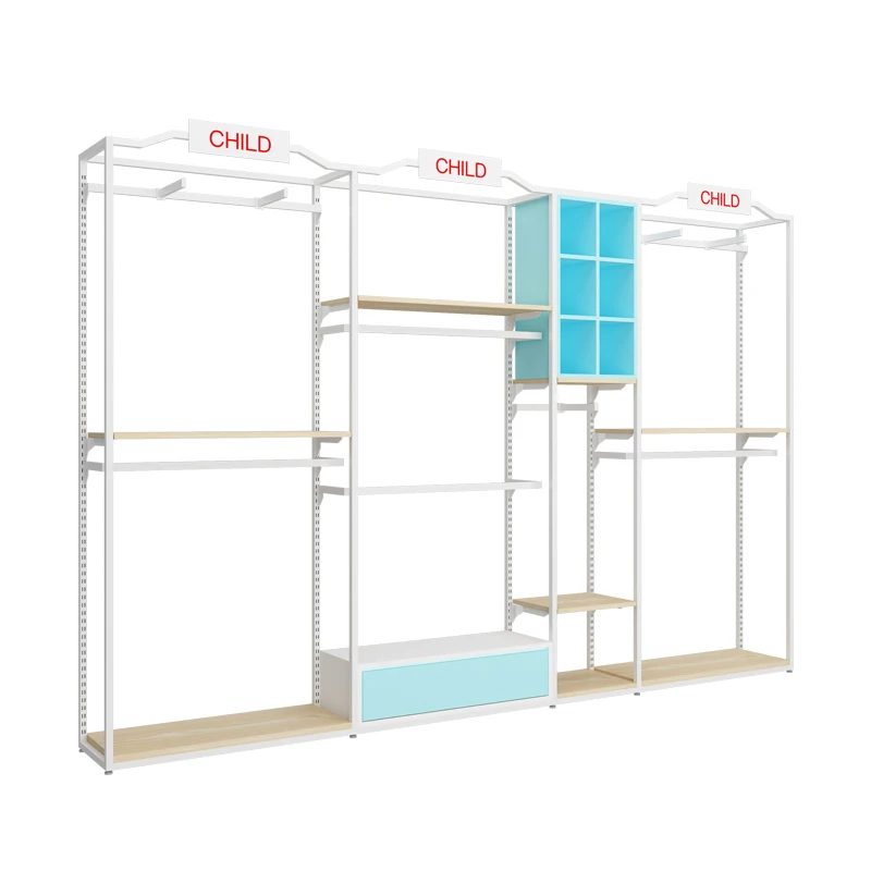 Meicheng Baby Clothing Store Wall Stand Baby Clothes Display Shelf Clothes Rack Display