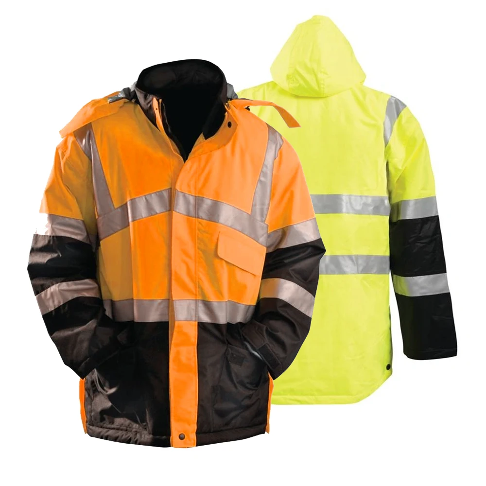 Multiple Sizes Customizable Oem Hi vis Workwear High Visibility Reflective Safety Winter Jacket