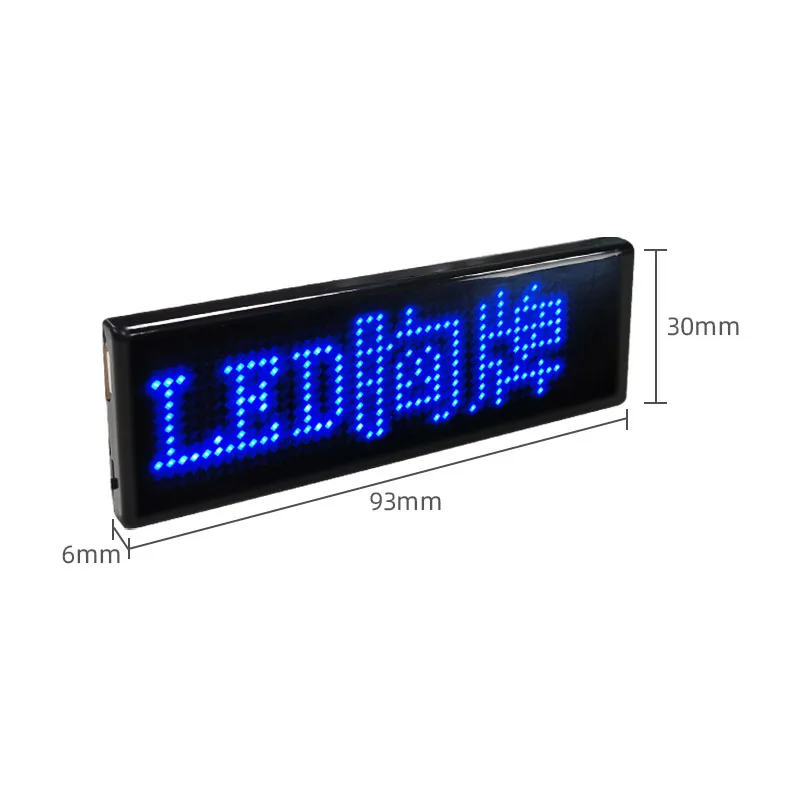 USB Rechargeable APP Programable DIY Scrolling Message Mini LED Name Tag Pin Badge