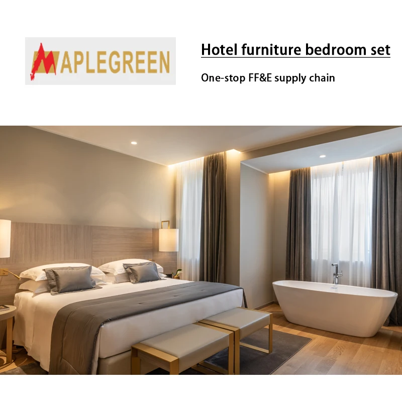 Custom commercial hotel furniture factories choice hotel bedroom set with single bed and night stand