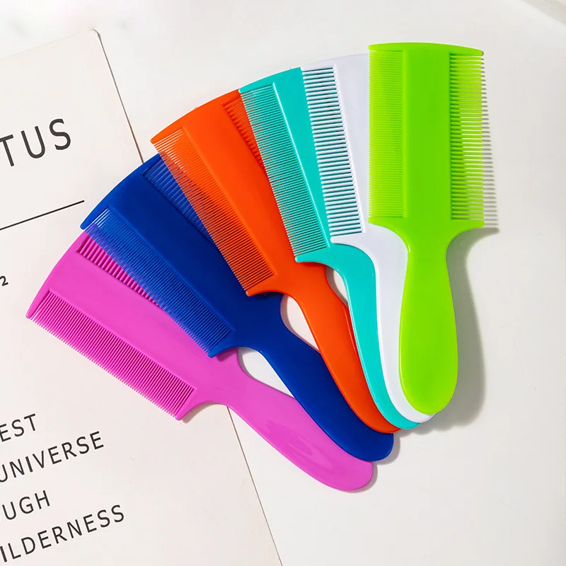 Hot Sale Wholesale Dual Sided Plastic Pet Cat Dog Puppy Lice Nit Louse Tick Flea Removing Device Comb With Handle