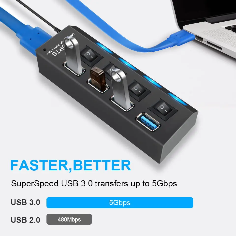 Usb-концентратор 2 5 мм 25 разветвитель inteligente c 4-портовый разъем divisor 4 порта usb3 3 0 концентратора несколько