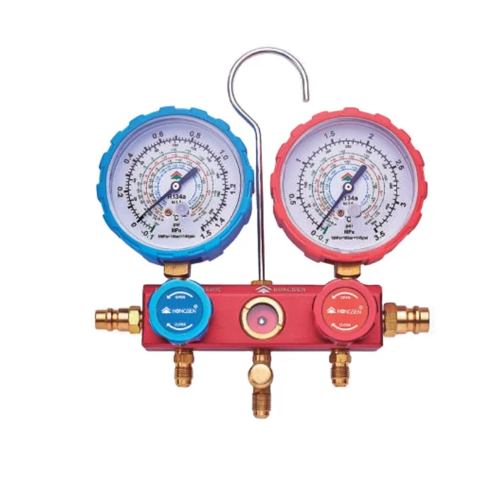 Hongsen HS-S36G Manifold pressure gauge set for refrigeration 100% tested pressure indicator