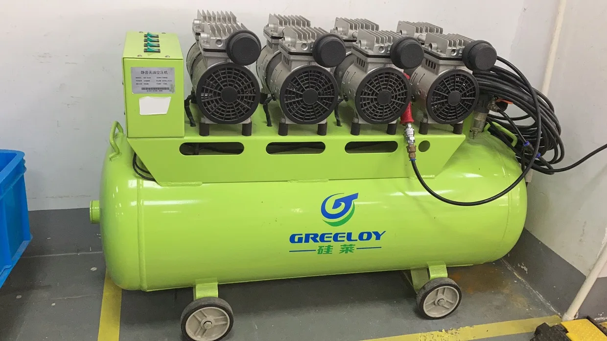 Greeloy food grade Portable Piston Silent Oil Free Air Compressor for Dental