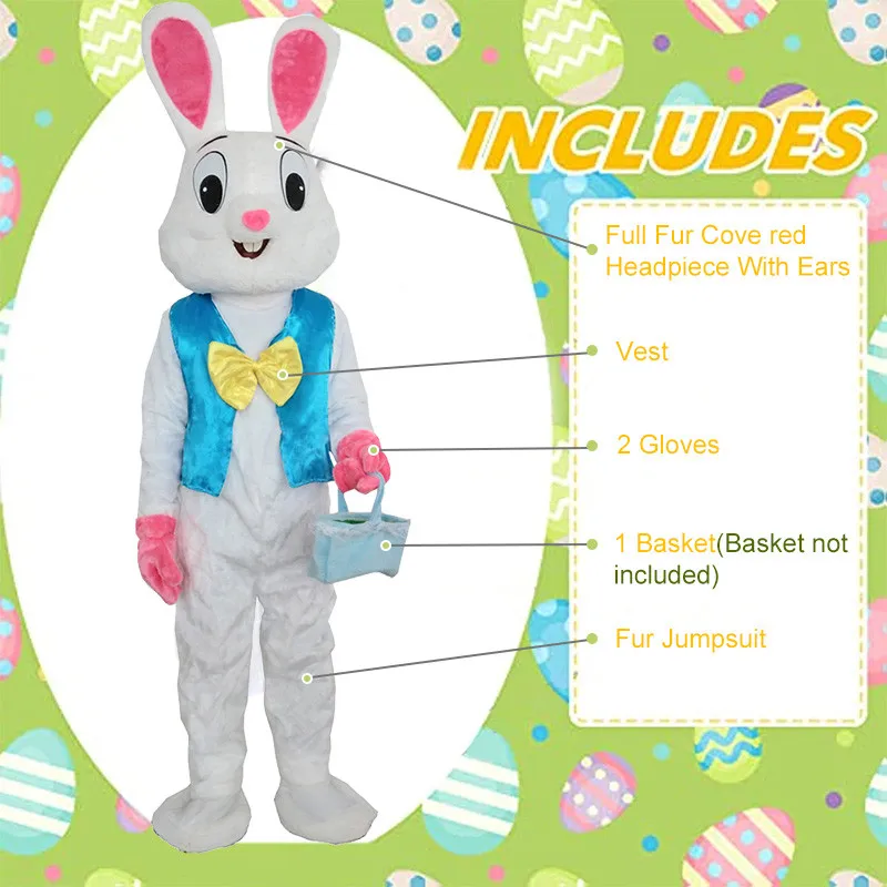 Hot Sale Soft Plush Rabbit Costume Adult Wear Walking Mascot Costume Easter Bunny Costume