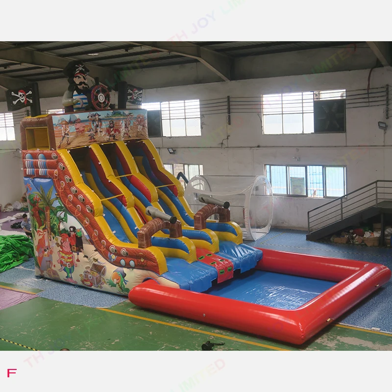 6x3.5m Hot pirate ship inflatable pool slide/ pirate ship inflatable water slide for sale