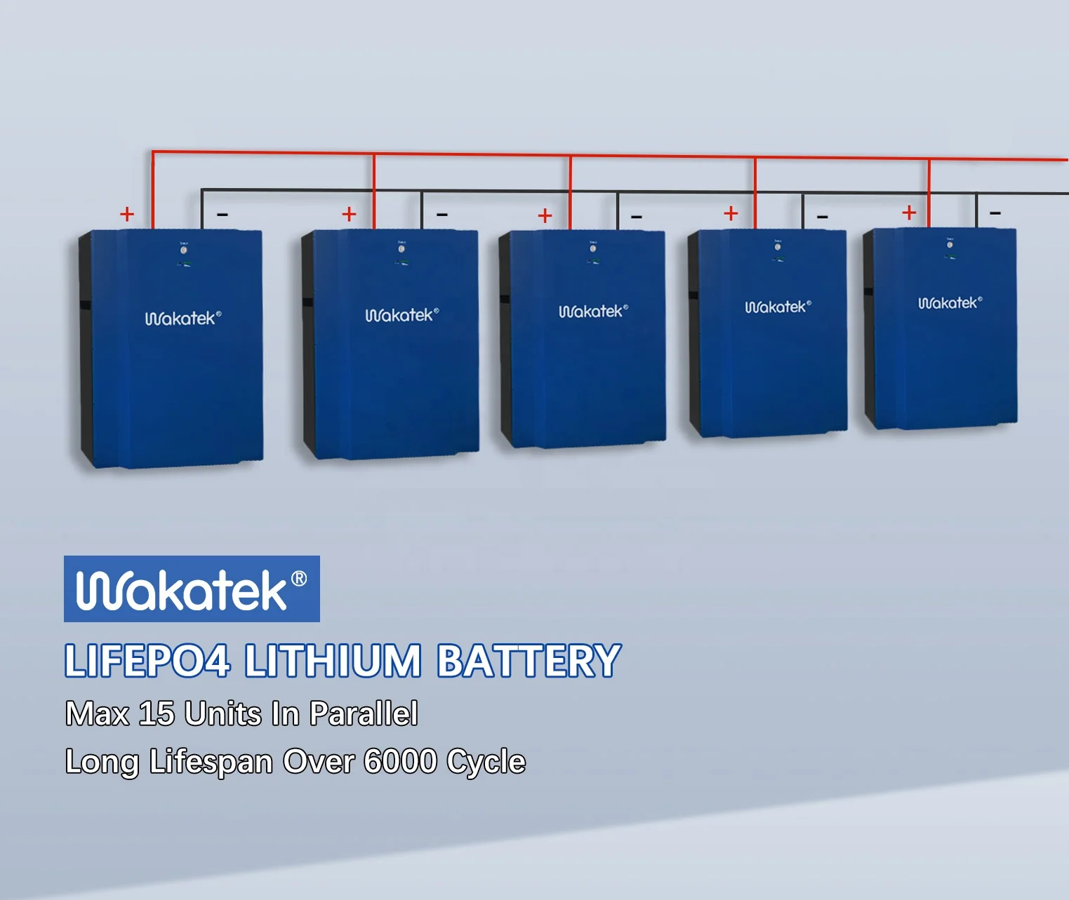 WAKATEK 20kwh 15kwh 10kwh lifepo4 rechargeable lithium battery 48 volt lithium ion battery
