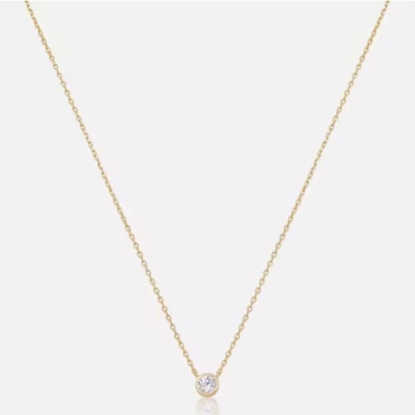 Minimalist Dainty Solitaire Necklace, Delicate Nickle Free Lead And Nickle Free Stainless Steel Simple Necklace
