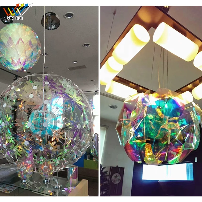 Rainbow Tint Film Sticker Color Change Glass Sun Control Decoration Window Film Reflective Dichroic Iridescent Foil 138cmx30m