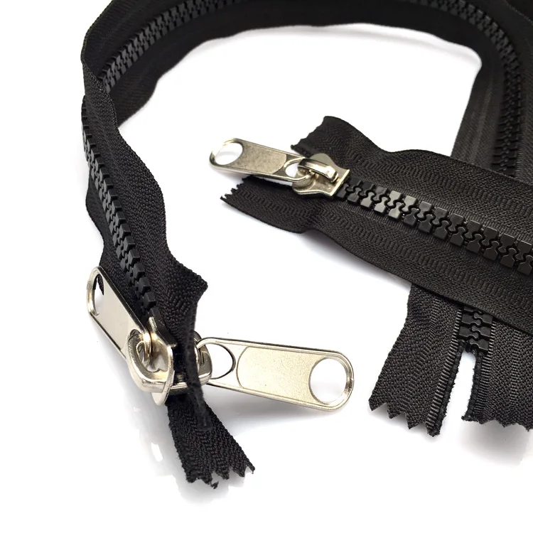 Junye Customized 5# 8#  Close End Plastic Zipper With 2  Pullers