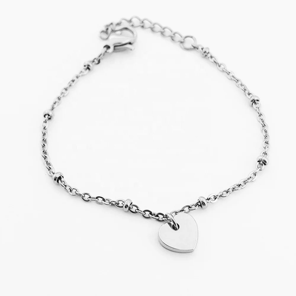 Love Heart Charm Bracelet Stainless Steel Baby Jewelry Heart Shape Chain Bracelets Gold Designer Inspired Organizador Joyas