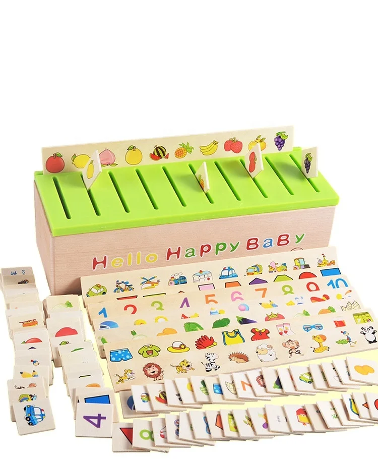 C02335 Wooden Sorting Box Montessori Toys for Toddlers 1+ 2 3 4 Year Old Color Shape Matching Box Preschool Learning Activities