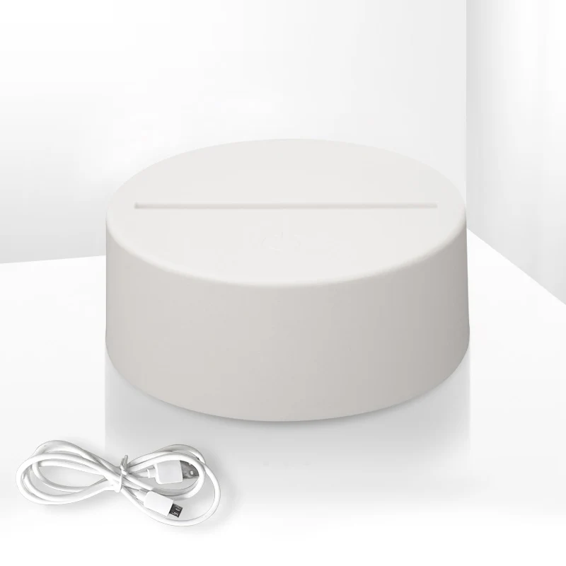 2021 Hot 3d optical acrylic Led round ABS lighting base with 7 RGB Colors