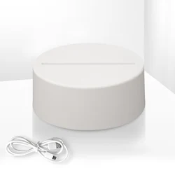 2021 Hot 3d optical acrylic Led round ABS lighting base with 7 RGB Colors