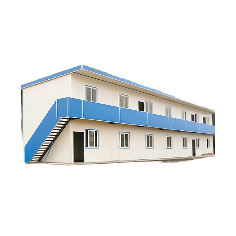 Prefab galvanized steel frame two storey house sandwich panel house with ISO 9001