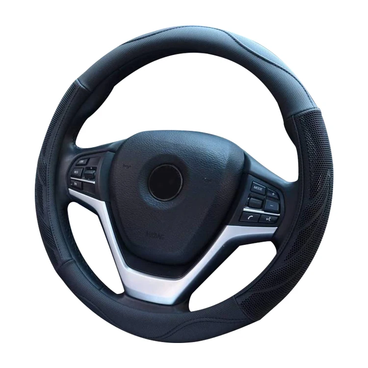 Microfiber Leather Steering Wheel Cover Breathable Auto Car Steering Wheel Cover for Men Universal 15 Inches