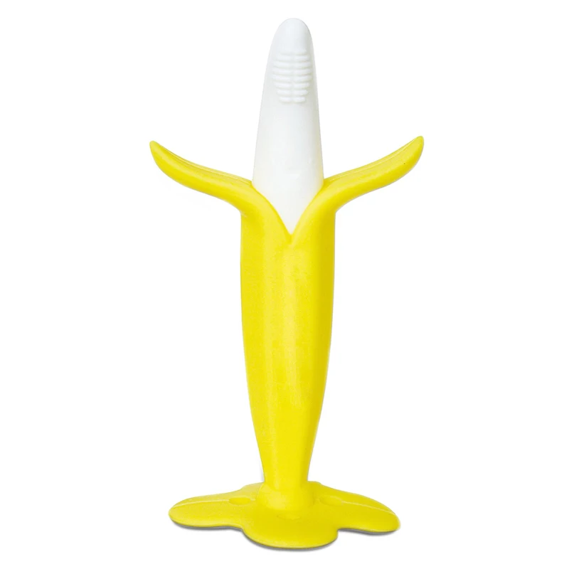 BPA Free Chew Toys Silicone Teether Banana shape Corn Shape Baby Toothbrush Soother Teether