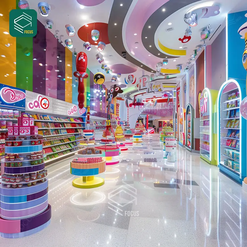 Wooden Candy Display Tables High End Nuts Shop Design Factory Made Snack Display Rack Furniture