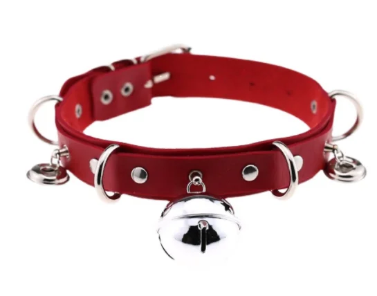 Cosplay Collars New Leather Bell Collars Role Play Exaggerated Personality Neckwear