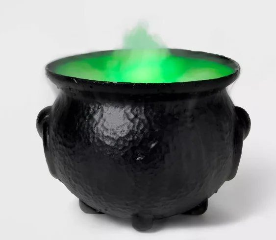 Hot sale LED Halloween witch bucket smoke machine Witch bucket fog head witch lamp color change atmosphere scene layout