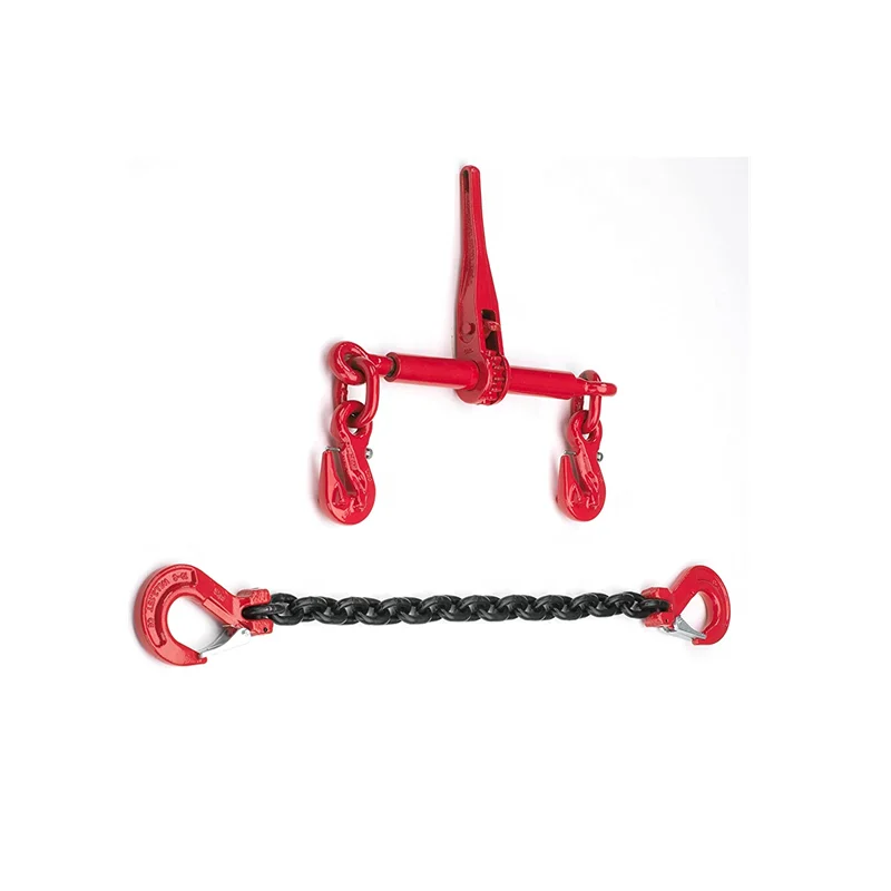 European Type  EN12195-3 G80 Ratchet Loadbinder With Eye Grab Hook and Lashing Chain
