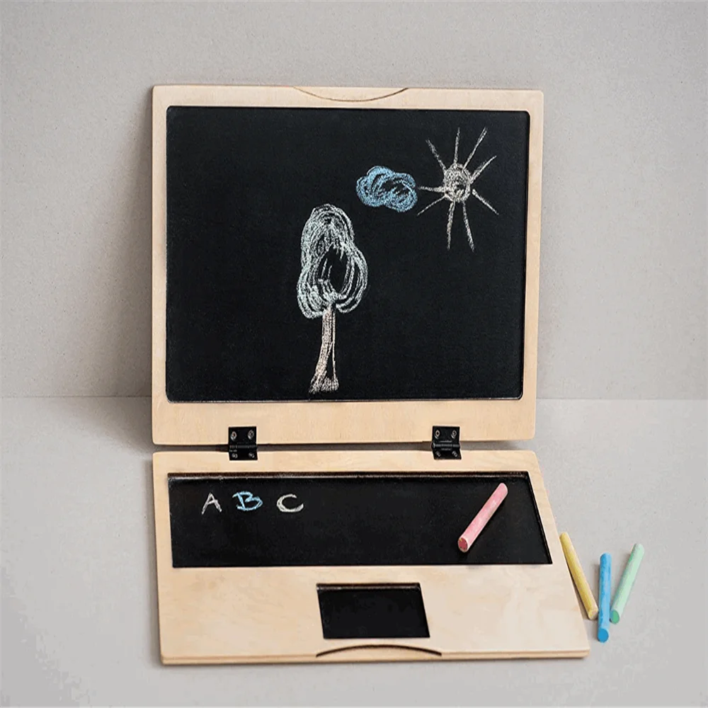 Mini wooden chalkboard with stand shelf