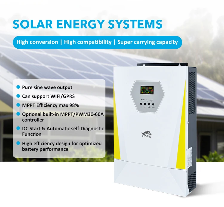 Efficient AC Inverter with LCD Display WiFi Connectivity Solar Energy Conversion for Lead-Acid Battery Solar Inverter Series