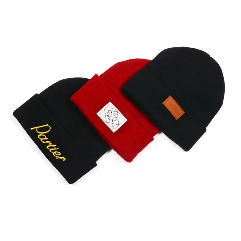 
Custom embroidery winter knitted hat 