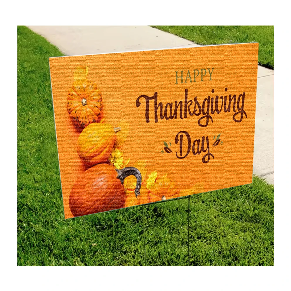 Wholesale Factory Sale Outdoor 18*24inch PP Corrugated Plastic Sheet Sign For Festival Decoration  With H-stakes