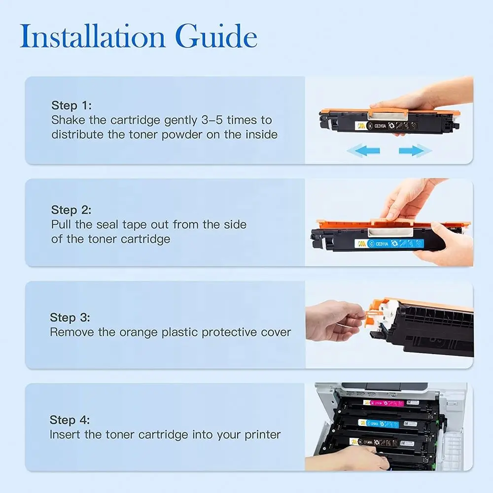 Chinamate for HP 126A CE310A Compatible Toner Cartridge for HP Laserjet CP1025 Toner 329 131 045 046 729 Printer Toner Cartridge