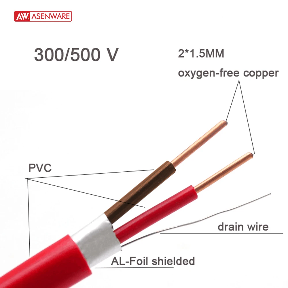 2Core 1.5MM Fire Alarm Cable Fire Resistant Cable Price Fire Alarm Cables