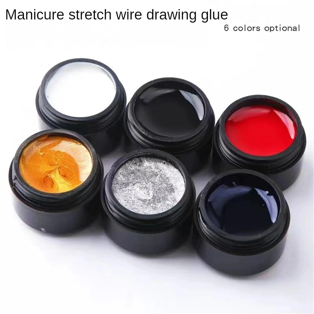 6 Color Spider Wire Gel Nail Polish 5ml Flower Drawing Painting Gel Creative Point To Line Nail Art Gel Polish Varnish Top Coat