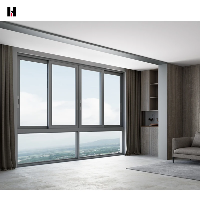 Modern Design Professional Aluminum Doors & Windows System Solution Sliding Window with Noise Reduction Broken Bridge Provision