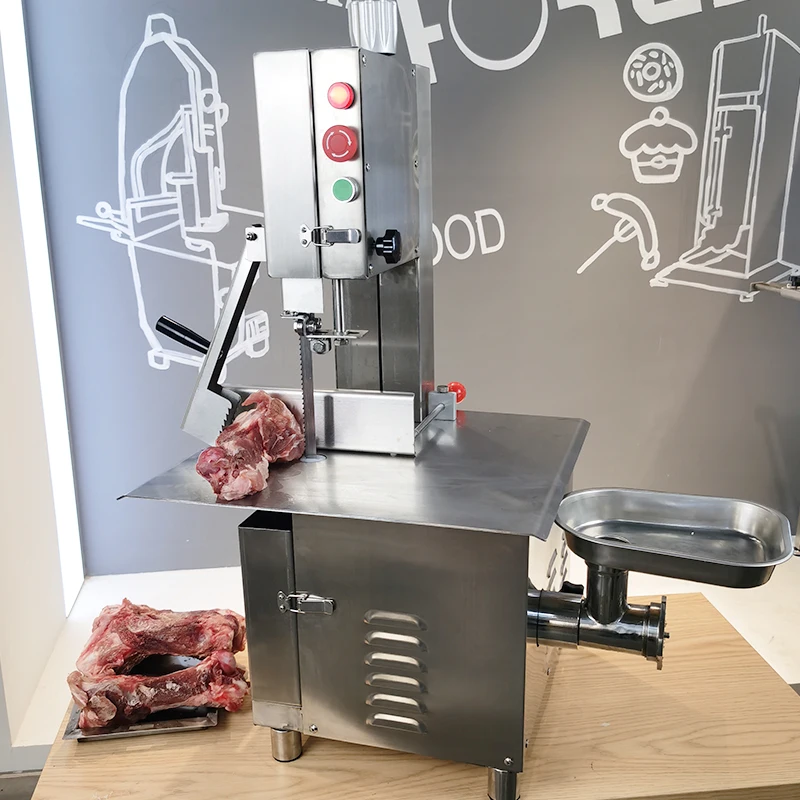 Factory direct butcher supplies automatic goat meat bone cutter cutting machine with meat grinder