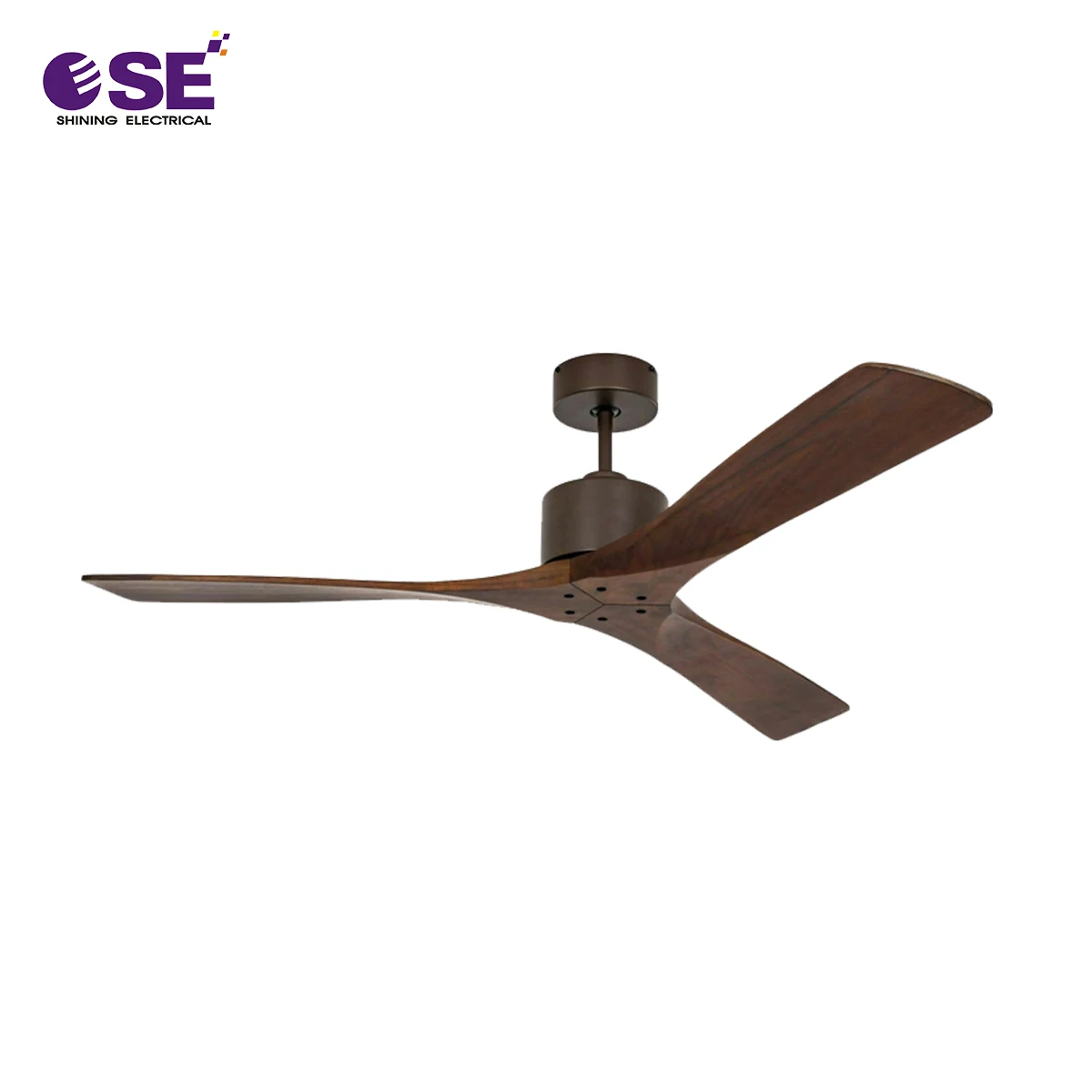 52 inch DC motor energy-saving solid wood blades decorative ceiling fan without light