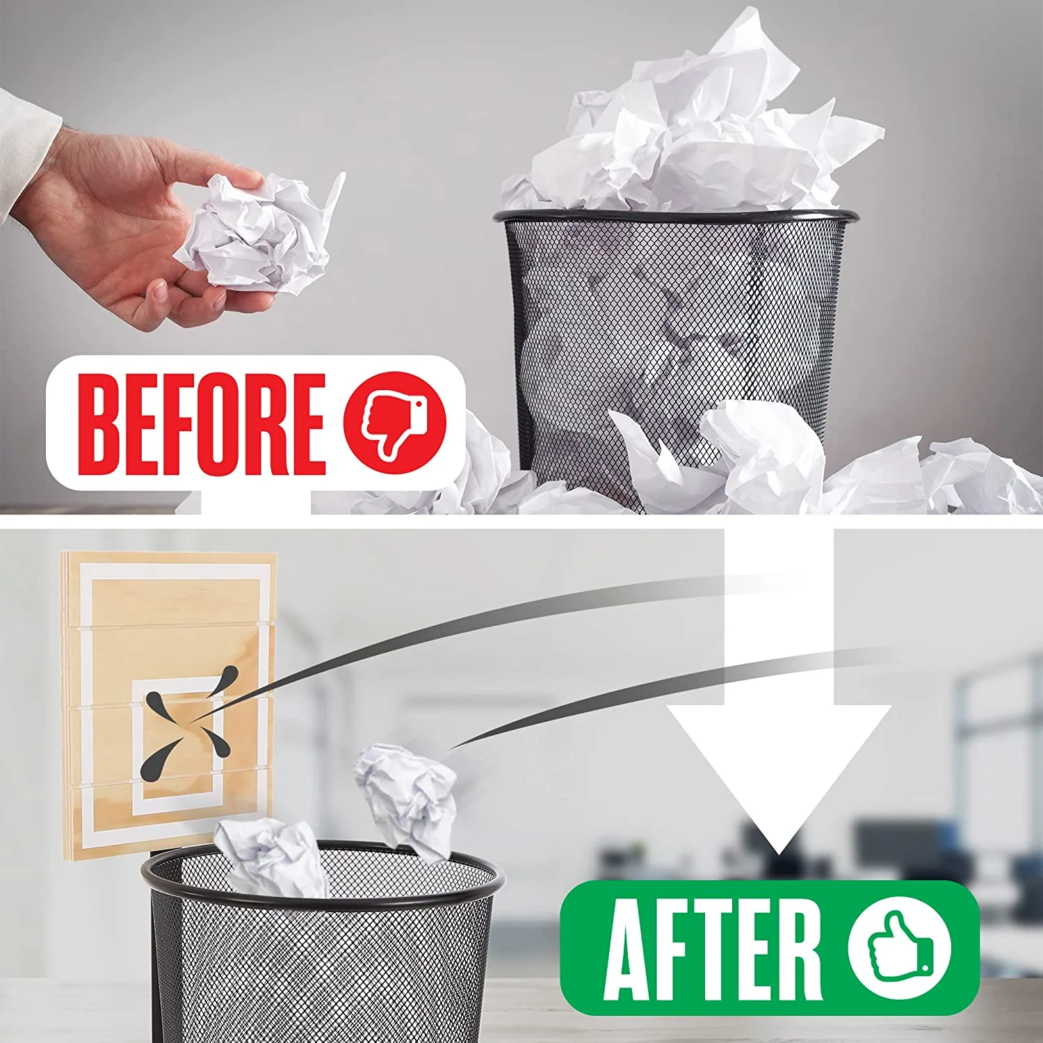 Indoor Office Black Metal Mesh Basketball Hoop trash Can Waste Paper Basket