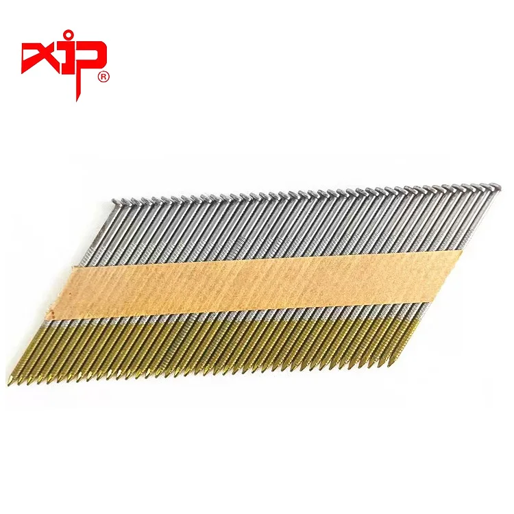 30-34 Degree EG HDG Bright Paper Strip Steel Nails Framing Gas Nailer Spiral Twist Types for Roofing and Framing