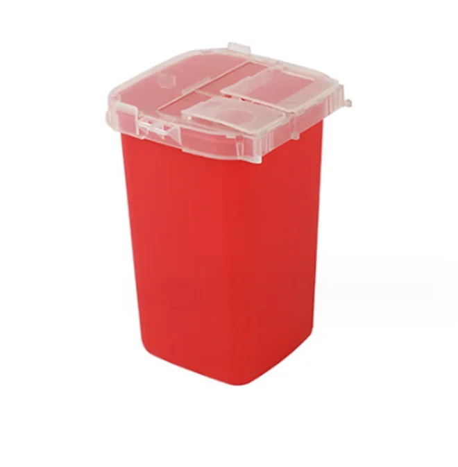 Reusable Durable Plastic Sharps Disposal Container Medical Biohazard Sharps box for Needles