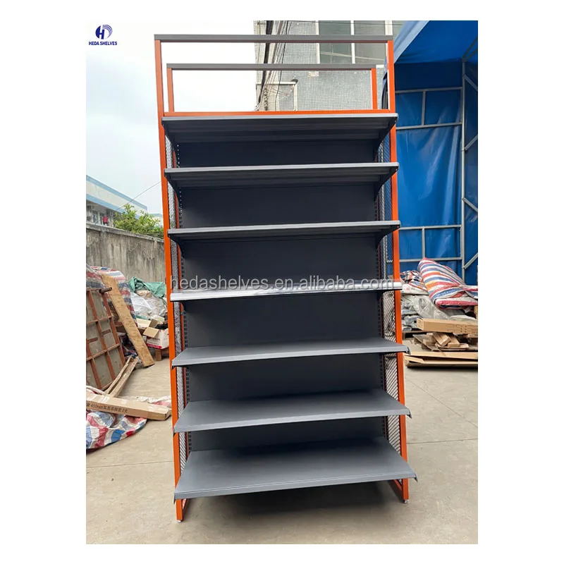 Adjustable Cold-Rolled Steel Gondola Shelving Metal Supermarket Shelf Store Display Shelves Retail Shelving Units Store Display