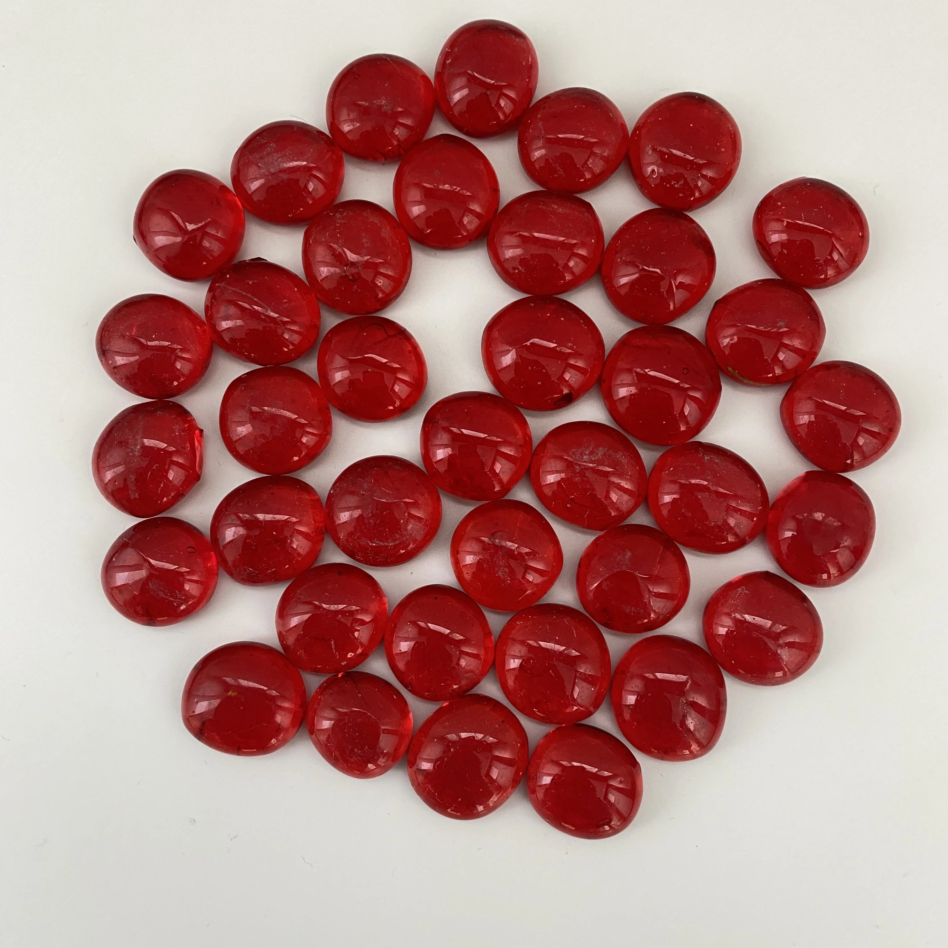 17-19mm Decoration Landscaping Flat Round Glass Pebble