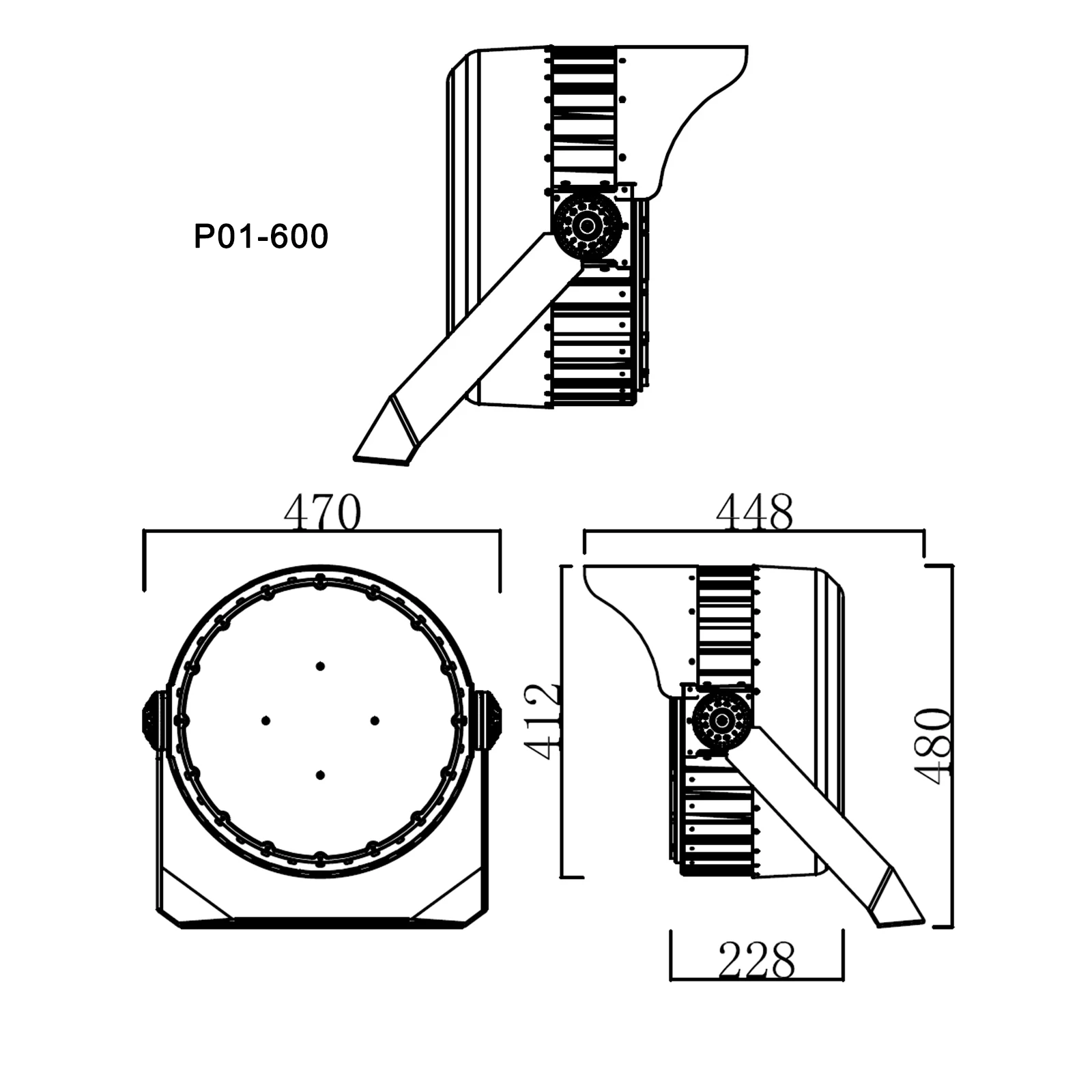 Price New Beam High Mast Sport Football Arena Soccer Lighting Smart Round Led Flood Light 400W 500W 600W 1000W 1200W Led Light