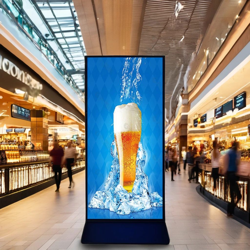69-Inch Indoor Floor Standing Rotating Digital Signage LCD Advertising TV Kiosk with Elevator Use OEM Supplier SDK Function