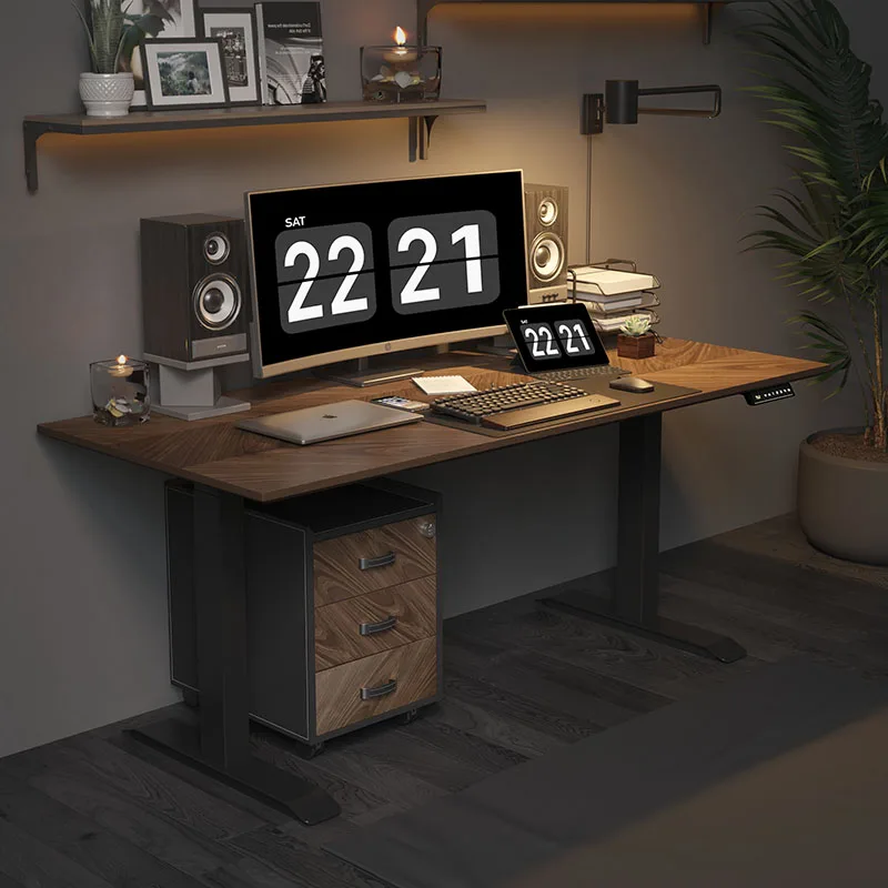 Modern Office furniture workstations Adjustable height sit Stand Desk electrical computer lift wooden tabletop tables frame