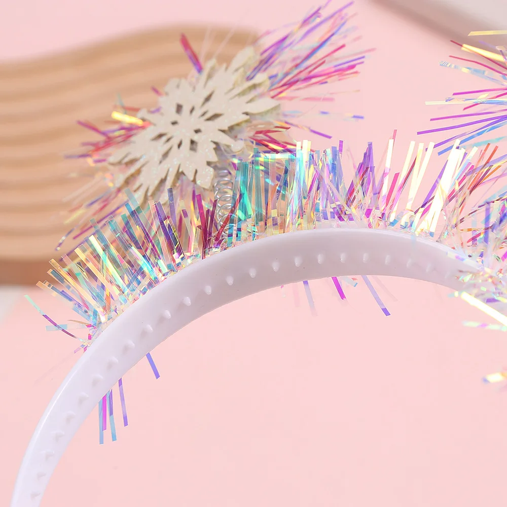 Christmas New sales girl accessories kids cute  bright silks Headband for party snowflake laser Headband