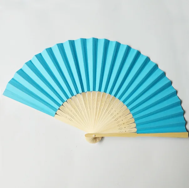 high quality custom carved bamboo hand fan two side printing silk folding hand fan