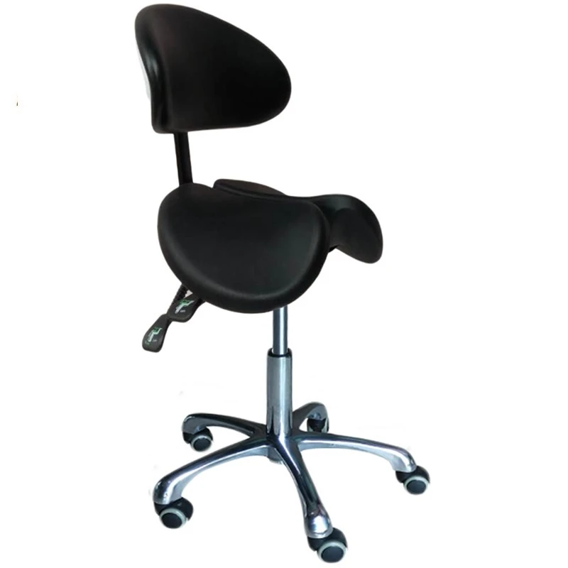 Lab Dental Operator PU Leather Dentist Ergonomic Saddle Stool For Dental Chair